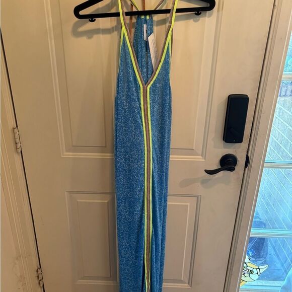 Pitusa Blue Swim Coverup with V-Neck and Zipper - Picture 2 of 5